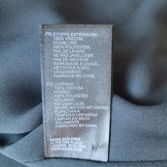 Reiss Blue and Black Asymmetrical Wrap Midi Skirt - Picture 8 of 10